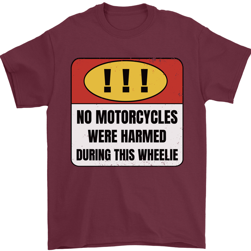 Funny Wheelie Motorbike Motocross MotoX Mens T-Shirt 100% Cotton Maroon