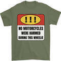 Funny Wheelie Motorbike Motocross MotoX Mens T-Shirt 100% Cotton Military Green