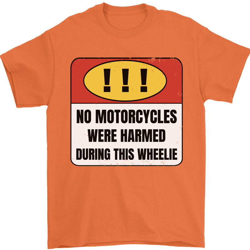 Funny Wheelie Motorbike Motocross MotoX Mens T-Shirt 100% Cotton Orange