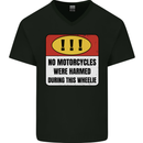 Funny Wheelie Motorbike Motocross MotoX Mens V-Neck Cotton T-Shirt Black