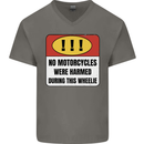 Funny Wheelie Motorbike Motocross MotoX Mens V-Neck Cotton T-Shirt Charcoal