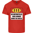 Funny Wheelie Motorbike Motocross MotoX Mens V-Neck Cotton T-Shirt Red