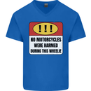 Funny Wheelie Motorbike Motocross MotoX Mens V-Neck Cotton T-Shirt Royal Blue