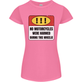 Funny Wheelie Motorbike Motocross MotoX Womens Petite Cut T-Shirt Azalea