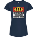 Funny Wheelie Motorbike Motocross MotoX Womens Petite Cut T-Shirt Navy Blue