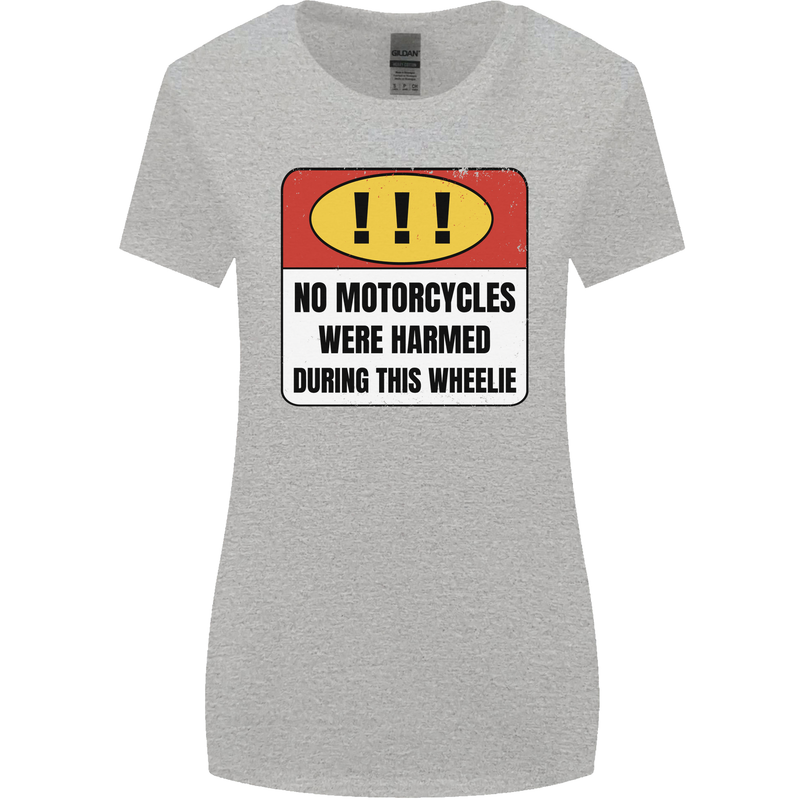 Funny Wheelie Motorbike Motocross MotoX Womens Wider Cut T-Shirt Sports Grey