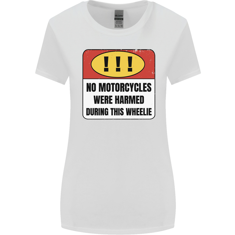 Funny Wheelie Motorbike Motocross MotoX Womens Wider Cut T-Shirt White