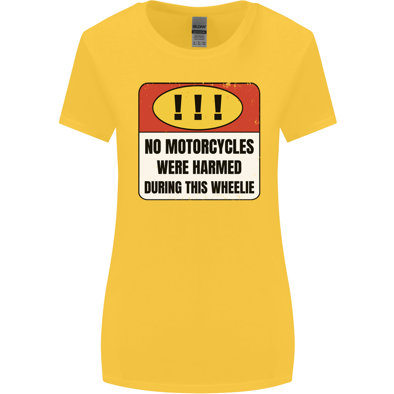 Funny Wheelie Motorbike Motocross MotoX Womens Wider Cut T-Shirt Yellow