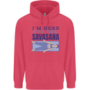 Funny Yoga Im Here For the Savasana Childrens Kids Hoodie Heliconia