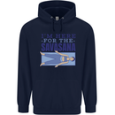 Funny Yoga Im Here For the Savasana Childrens Kids Hoodie Navy Blue