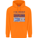 Funny Yoga Im Here For the Savasana Childrens Kids Hoodie Orange