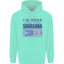 Funny Yoga Im Here For the Savasana Childrens Kids Hoodie Peppermint