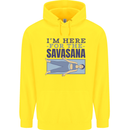 Funny Yoga Im Here For the Savasana Childrens Kids Hoodie Yellow