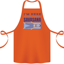 Funny Yoga Im Here For the Savasana Cotton Apron 100% Organic Orange