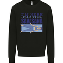 Funny Yoga Im Here For the Savasana Kids Sweatshirt Jumper Black