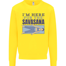 Funny Yoga Im Here For the Savasana Kids Sweatshirt Jumper Yellow
