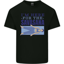 Funny Yoga Im Here For the Savasana Kids T-Shirt Childrens Black