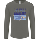 Funny Yoga Im Here For the Savasana Mens Long Sleeve T-Shirt Charcoal