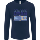 Funny Yoga Im Here For the Savasana Mens Long Sleeve T-Shirt Navy Blue