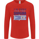 Funny Yoga Im Here For the Savasana Mens Long Sleeve T-Shirt Red
