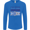 Funny Yoga Im Here For the Savasana Mens Long Sleeve T-Shirt Royal Blue
