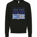 Funny Yoga Im Here For the Savasana Mens Sweatshirt Jumper Black