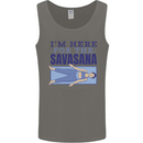 Funny Yoga Im Here For the Savasana Mens Vest Tank Top Charcoal