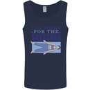 Funny Yoga Im Here For the Savasana Mens Vest Tank Top Navy Blue