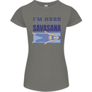 Funny Yoga Im Here For the Savasana Womens Petite Cut T-Shirt Charcoal