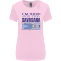 Funny Yoga Im Here For the Savasana Womens Wider Cut T-Shirt Light Pink