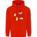 Funny, Hedgehog Eat Sleep Repeat Lover Childrens Kids Hoodie Bright Red