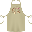 Funny, Hedgehog Eat Sleep Repeat Lover Cotton Apron 100% Organic Khaki
