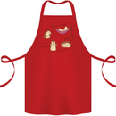 Funny, Hedgehog Eat Sleep Repeat Lover Cotton Apron 100% Organic Red