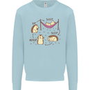 Funny, Hedgehog Eat Sleep Repeat Lover Kids Sweatshirt Jumper Light Blue