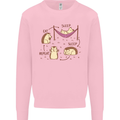 Funny, Hedgehog Eat Sleep Repeat Lover Kids Sweatshirt Jumper Light Pink