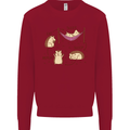 Funny, Hedgehog Eat Sleep Repeat Lover Kids Sweatshirt Jumper Red