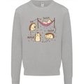 Funny, Hedgehog Eat Sleep Repeat Lover Kids Sweatshirt Jumper Sports Grey