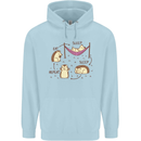 Funny, Hedgehog Eat Sleep Repeat Lover Mens 80% Cotton Hoodie Light Blue