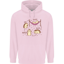 Funny, Hedgehog Eat Sleep Repeat Lover Mens 80% Cotton Hoodie Light Pink