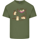 Funny, Hedgehog Eat Sleep Repeat Lover Mens Cotton T-Shirt Tee Top Military Green
