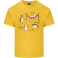 Funny, Hedgehog Eat Sleep Repeat Lover Mens Cotton T-Shirt Tee Top Yellow