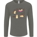 Funny, Hedgehog Eat Sleep Repeat Lover Mens Long Sleeve T-Shirt Charcoal