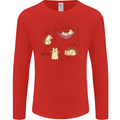 Funny, Hedgehog Eat Sleep Repeat Lover Mens Long Sleeve T-Shirt Red