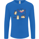 Funny, Hedgehog Eat Sleep Repeat Lover Mens Long Sleeve T-Shirt Royal Blue