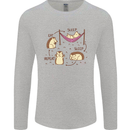 Funny, Hedgehog Eat Sleep Repeat Lover Mens Long Sleeve T-Shirt Sports Grey