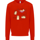 Funny, Hedgehog Eat Sleep Repeat Lover Mens Sweatshirt Jumper Bright Red