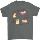 Funny, Hedgehog Eat Sleep Repeat Lover Mens T-Shirt 100% Cotton Charcoal
