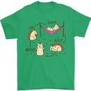 Funny, Hedgehog Eat Sleep Repeat Lover Mens T-Shirt 100% Cotton Irish Green
