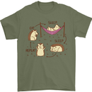 Funny, Hedgehog Eat Sleep Repeat Lover Mens T-Shirt 100% Cotton Military Green