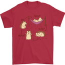 Funny, Hedgehog Eat Sleep Repeat Lover Mens T-Shirt 100% Cotton Red